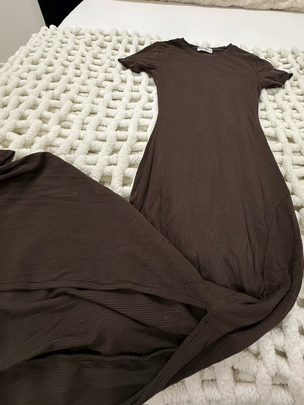 Everyday Ribbed Maxi Dress in Brown